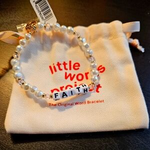 Little Words Project FAITH friendship-style stretch beaded bracelet - size M/L